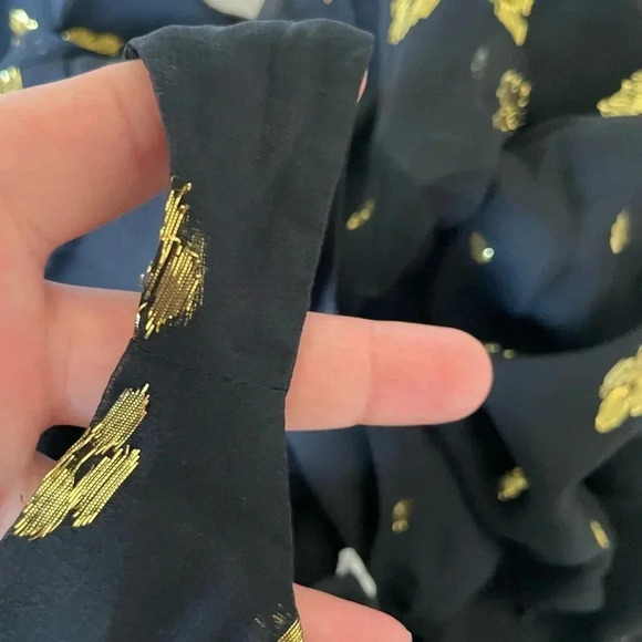 A.L.C black  metallic silk top - Picture 10 of 11